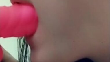 Snapchat teaser with my new pink dildo