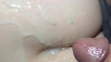 Sexy Pale Chubby Wife Loves My Jizz Cum On Her PAWG Ass