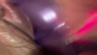 Fucking hairy BBW with dildo, multiple orgasms and squirt.