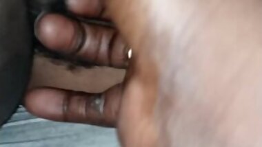 Ebony Bbw Step-Mom shaking phat booty while I blow smoke in her pussy