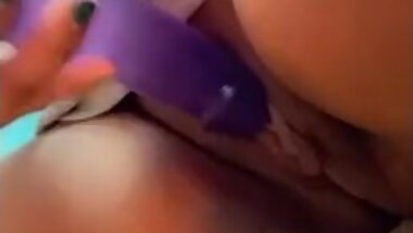 morning play with my purple dildo and tight hole