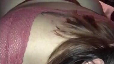 AMATEUR BIG ASS BBW PAWG MILF sucking a BBC under Christmas tree until he gives me my present-OF cli