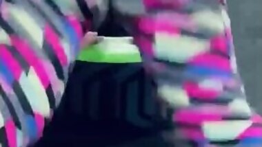 Tall Blonde Bounces Her Big Thick Ass while Personal Trainer Videos it.