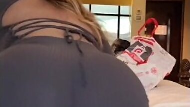 Teasing in see through dress in hotel twerk thick latina