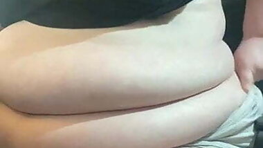 Just a fat ugly cunt playing with her huge belly