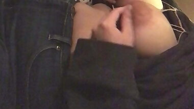 Udders clamped and groped