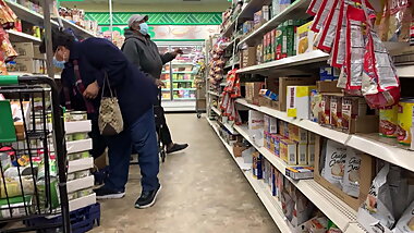 Two black grannies bending over, teasing with big tits and nipples without bras