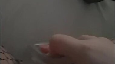 BBW in fishnets - Panties stay on