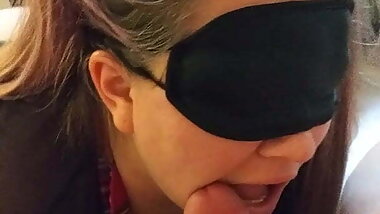 Riding 10inch dildo and sucking cock