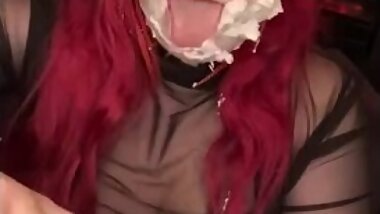 Big Titty Goth Sprays Cream All Over Face
