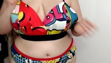 Chubby bbw panties try on
