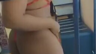 Bbw in sexy red lingerie