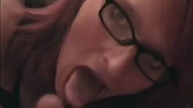Chubby milf in glasses suck and fuck