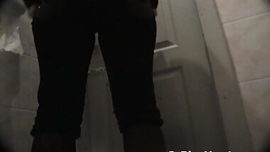 Hot busty babe is peeing with pleasure