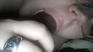 White nerd cums sucking bbc