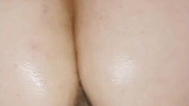 Thick teen bouncing oily ass while fucking dildo in hot Slow Motion Close-Up!