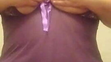 BBW plays with her giant tits