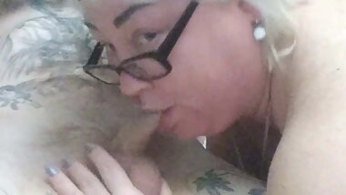 mature milf sucks my cock and watches me cum