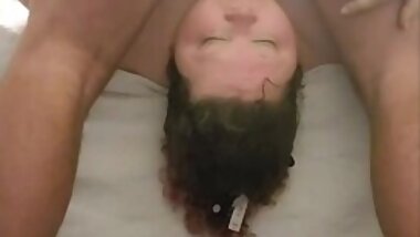 Facefucking deepthroat bdsm kinky bondage edge of bed