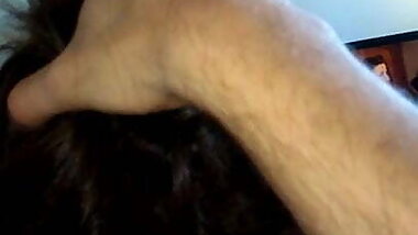 Hot brunette sucks cock in the morning