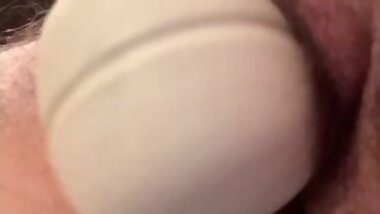 Mature MILF BBW magic wand playtime fun pierced labia