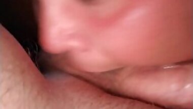 Gagging on his cock!