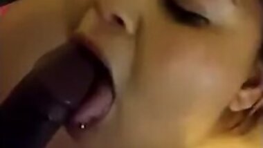 Sexy BBW sucking big black dick