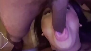 Beautiful ebony trans show off tight ass and pretty feet with a blowjob tease