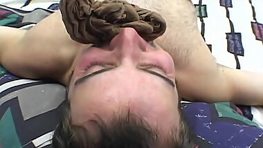 Curvy babe in pantyhose sits on his face