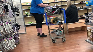 White ssbbw big booty posing side view