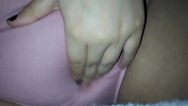 Chubby teen moaning like a slut, secretly touching herself