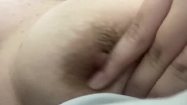 Cute Latina teen close up of her tiny boobs and touching herself makes her horny