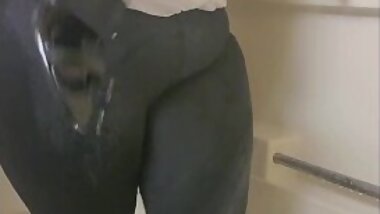 Curvy Bbw Professional Wetlook in Black Heels-pov- Milf Silk shirt shower clothed video