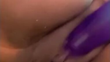 morning play with my purple dildo and tight hole