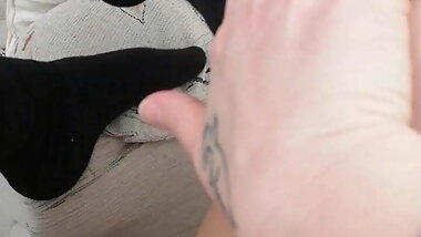 Black socks pounding my pussy - Blond BBW MILF