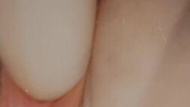 BBW dildo in pussy closeup