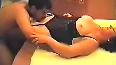 Licking chubby girl in lingerie