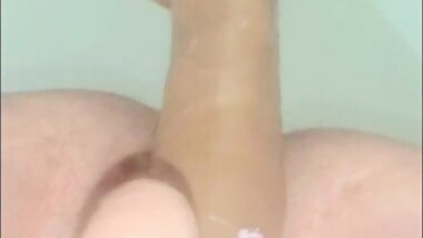 (Check out that GRIP!!)She is so tight and pretty I have to play with her to get this huge thing in