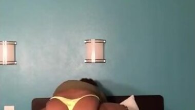 SEXY BBW RIDES HUSBANDS DICK IN NEON THONG